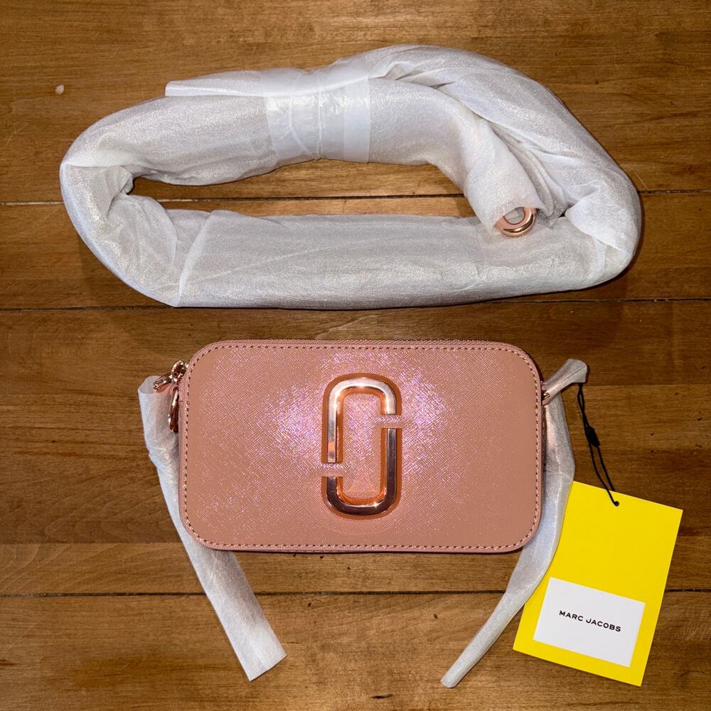 NNWT Marc Jacobs The Snapshot DTM Crossbody Camera Bag Sunkissed Pink Monogram